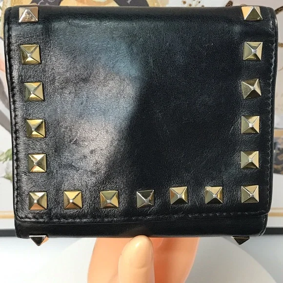 Valentino Garavani Rockstud Leather Trifold Wallet 😍🖤🔥 - Picture 13 of 17